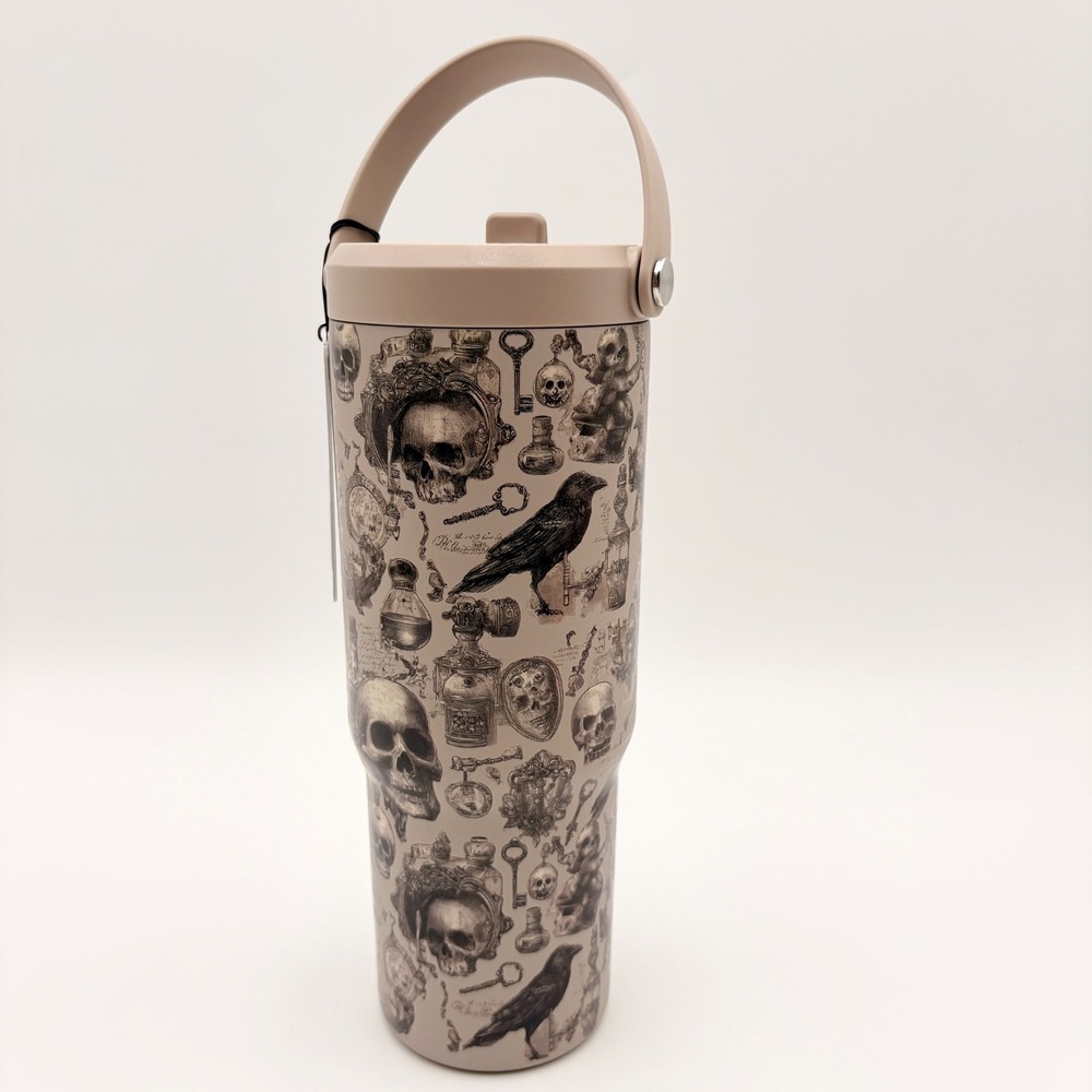 Hydrapeak Artisan Collection Nomad Skull Raven Tumbler Halloween Water Bottle